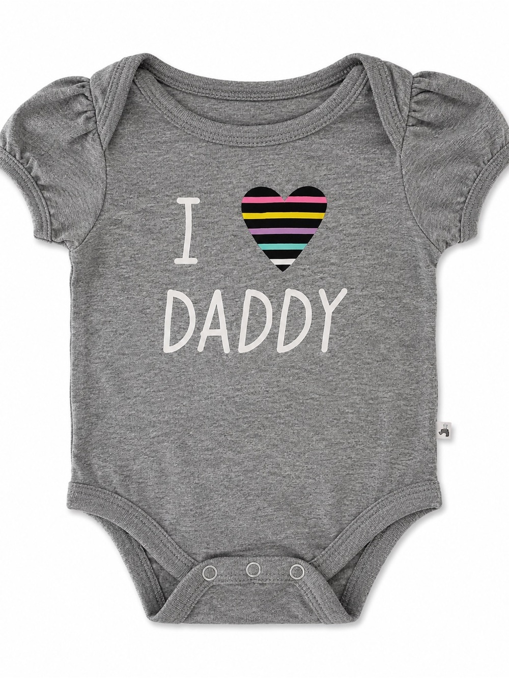 GAP Gray 'I ♥ Daddy' Striped Heart Baby Bodysuit